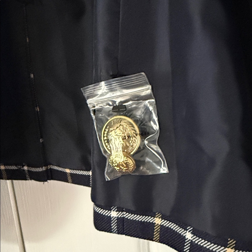 Tommy Hilfiger THFlex Slim Fit Plaid Blazer – Navy/Yellow Windowpane –16 - Picture 5 of 8